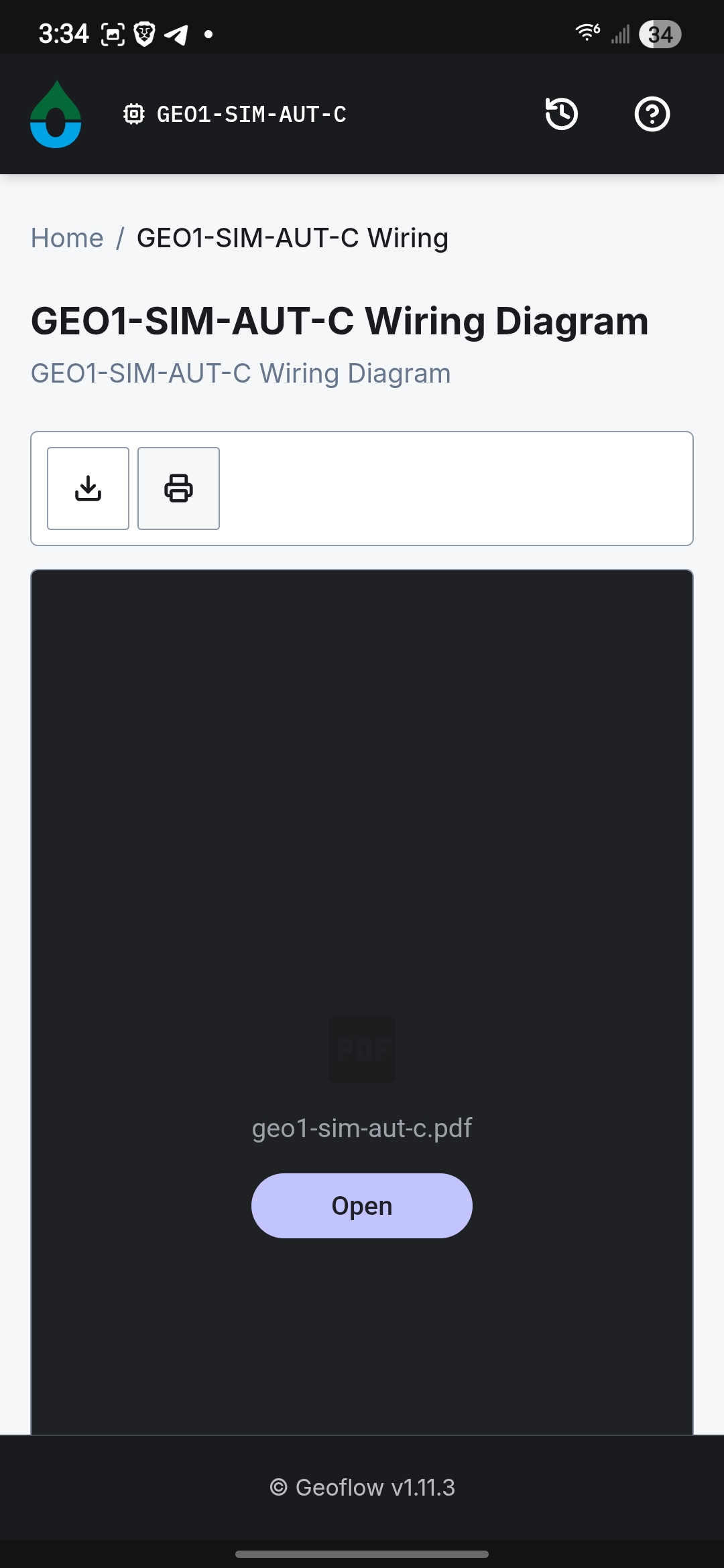 Wiring diagram screen
